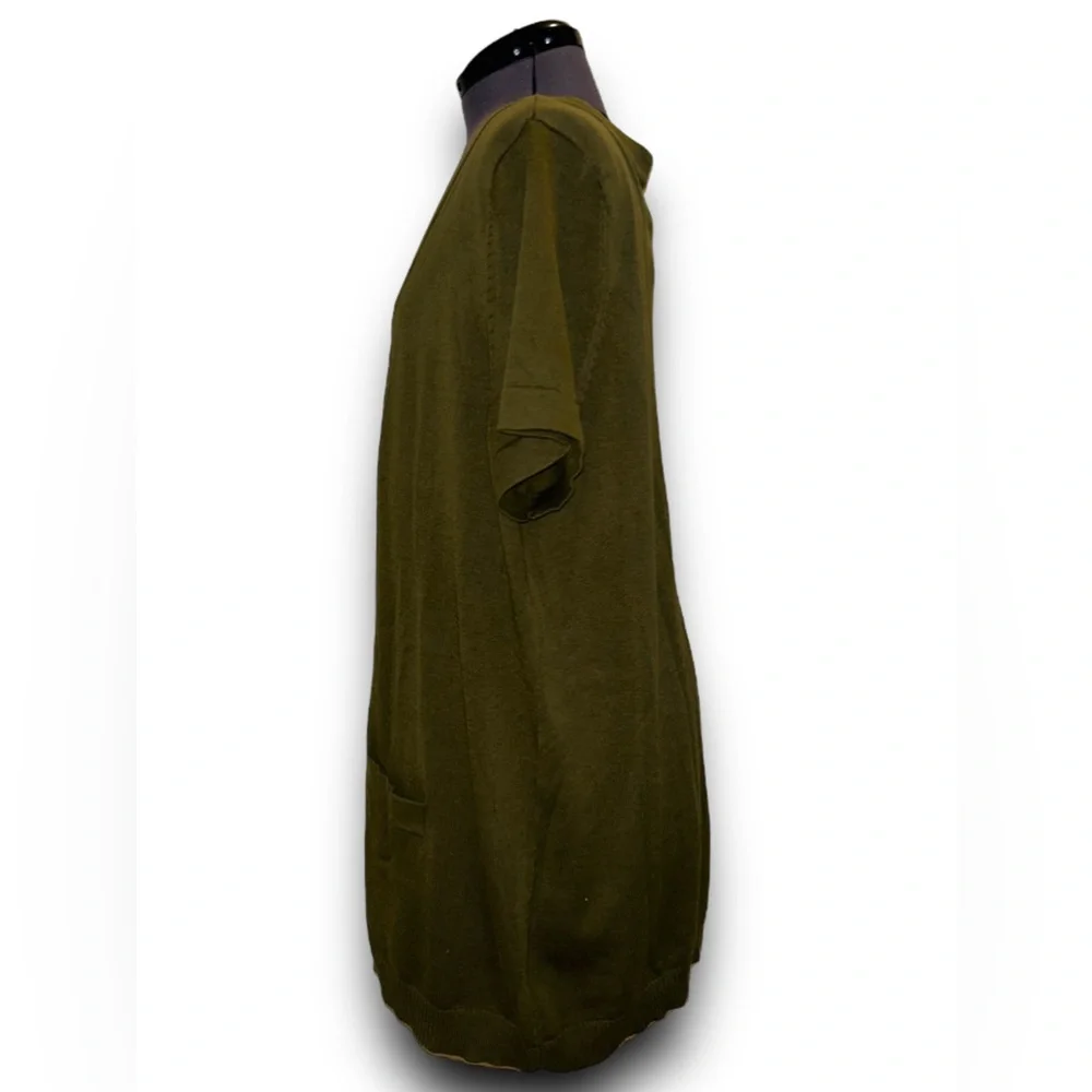 Covington • NWT Long Cardigan with Pockets, Short Sleeves, 16/18W - Picture 6 of 11